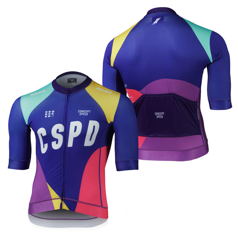 CSPD Men's Cycling Jersey - Milk Silk Slim-Fit Breathable Short Sleeve