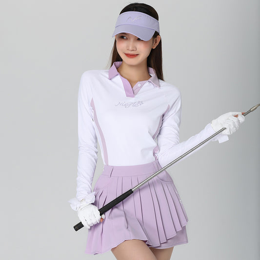 Women's Long Sleeve V-Neck Tennis Golf Shirt - Quick Dry Athletic Performance Top