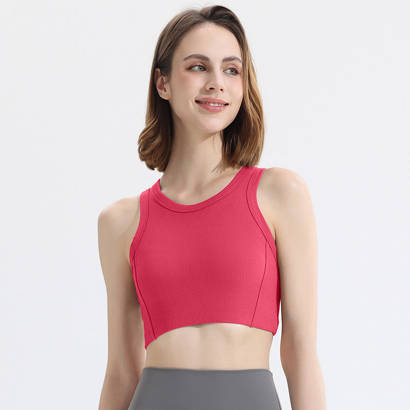 Women's Sports Bras - Crisscross Back Built-in Cup Crop Top
