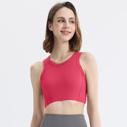 Women's Sports Bras - Crisscross Back Built-in Cup Crop Top