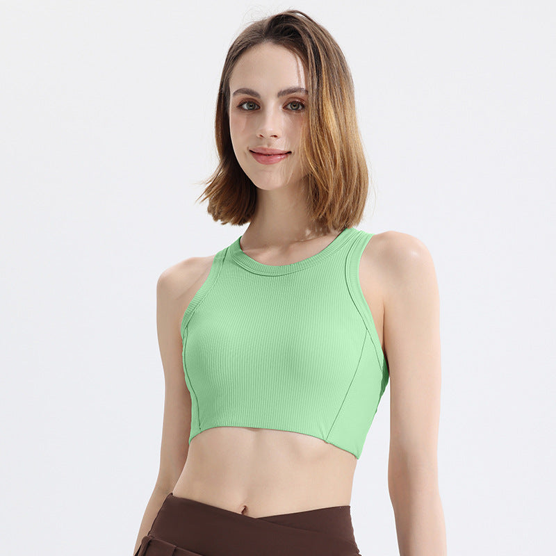 Women's Sports Bras - Crisscross Back Built-in Cup Crop Top