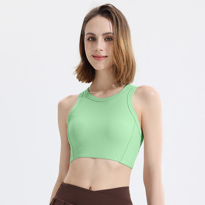Women's Sports Bras - Crisscross Back Built-in Cup Crop Top