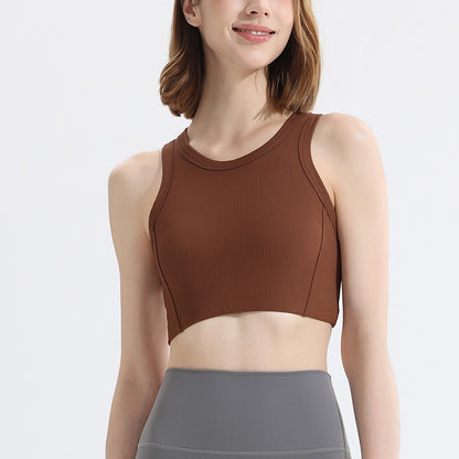 Women's Sports Bras - Crisscross Back Built-in Cup Crop Top