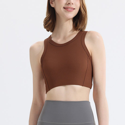 Women's Sports Bras - Crisscross Back Built-in Cup Crop Top