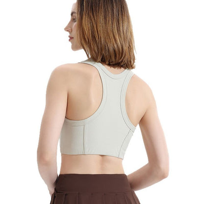 Women's Sports Bras - Crisscross Back Built-in Cup Crop Top