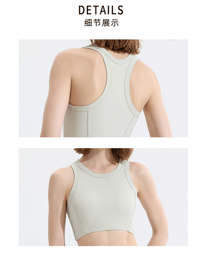 Women's Sports Bras - Crisscross Back Built-in Cup Crop Top
