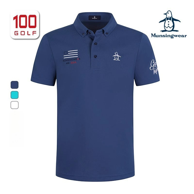 Golf Polo Shirt - Football Inspired Lapel Collar Men's Short Sleeve