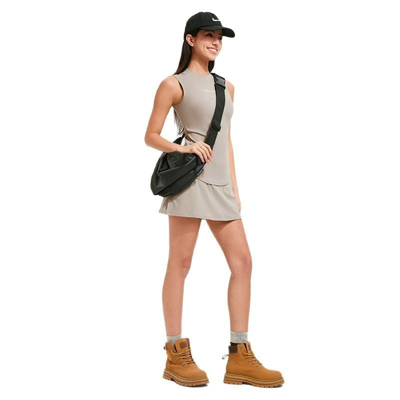 Women's Tennis Fitness Set - Sleeveless Slimming Vest & Skirt