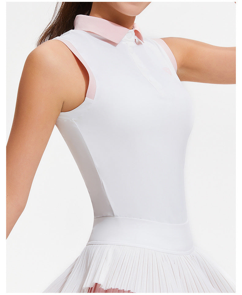 Sleeveless Polo Top - Breathable Tennis & Golf Performance Wear