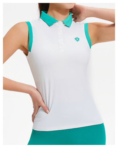 Sleeveless Polo Top - Breathable Tennis & Golf Performance Wear