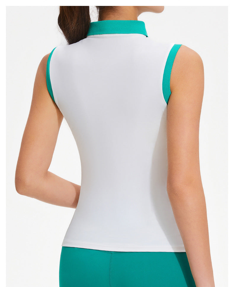 Sleeveless Polo Top - Breathable Tennis & Golf Performance Wear
