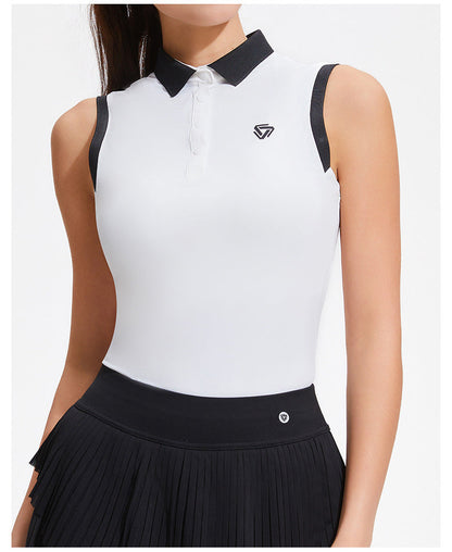 Sleeveless Polo Top - Breathable Tennis & Golf Performance Wear