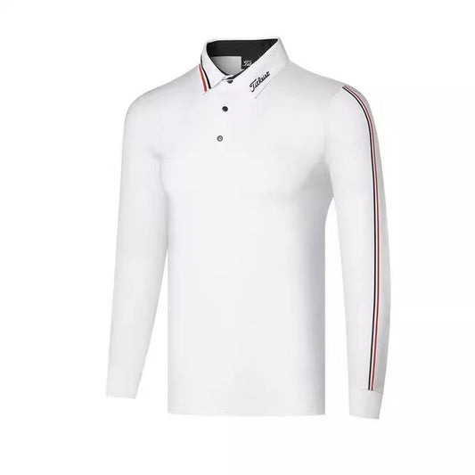 Men's Golf Long Sleeve Polo - Loose Fit Quick-Dry Breathable Sports Jersey
