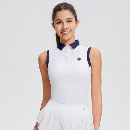 Sleeveless Polo Top - Breathable Tennis & Golf Performance Wear