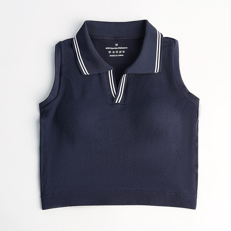 Yoga & Tennis Set - Sleeveless Top with Fixed Cup & Pleated Skirt