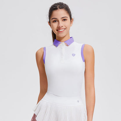 Sleeveless Polo Top - Breathable Tennis & Golf Performance Wear