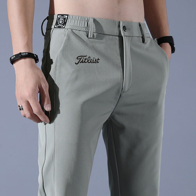 Men's Golf Trousers - Summer Lightweight Straight Leg Pants with Quick-Dry & Non-Iron Technology