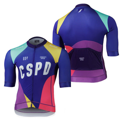 CSPD Men's Cycling Jersey - Milk Silk Slim-Fit Breathable Short Sleeve