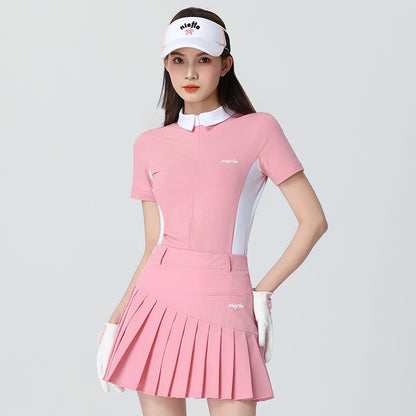 Women's Tennis Polo Shirt Set - Color Block Quick-Dry Athletic Sportswear