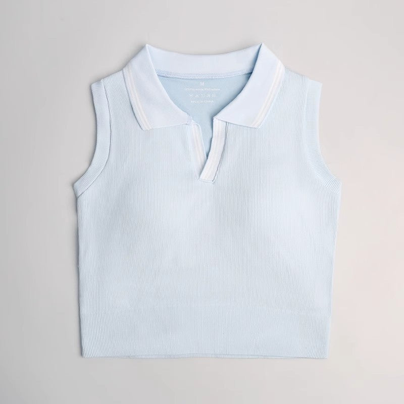 Yoga & Tennis Set - Sleeveless Top with Fixed Cup & Pleated Skirt