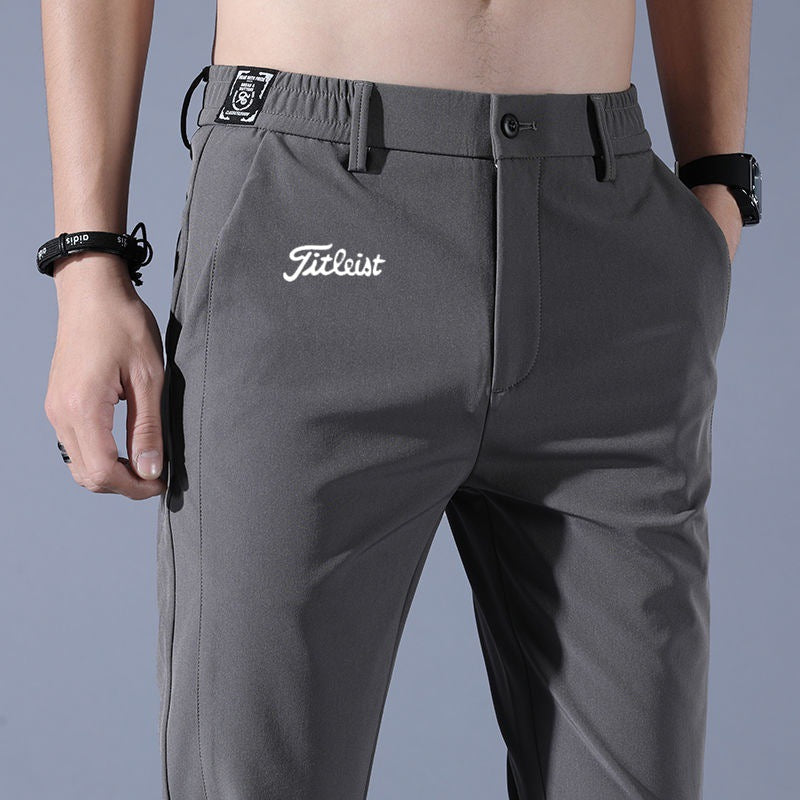 Men's Golf Trousers - Summer Lightweight Straight Leg Pants with Quick-Dry & Non-Iron Technology