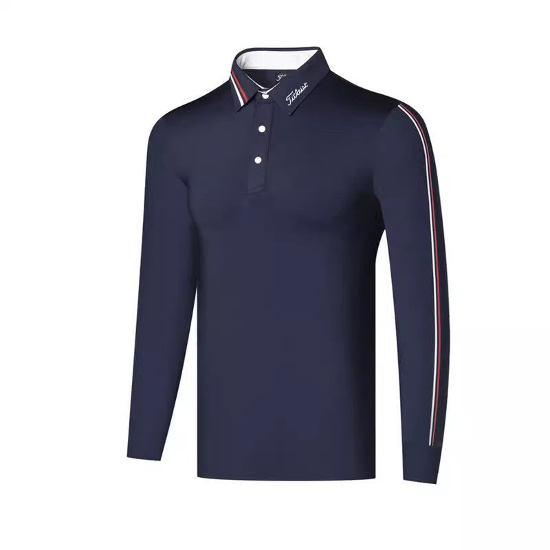 Autumn Men's Golf Polo Shirt - Long Sleeve Breathable Quick-Dry Sports Tee, Loose Fit Athletic Top