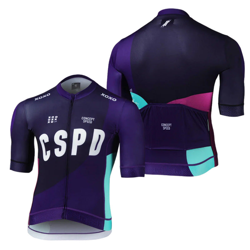 CSPD Men's Cycling Jersey - Milk Silk Slim-Fit Breathable Short Sleeve