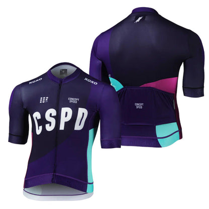 CSPD Men's Cycling Jersey - Milk Silk Slim-Fit Breathable Short Sleeve