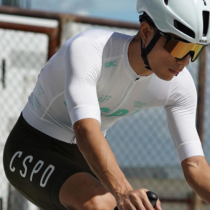 CSPD Men's Cycling Jersey - Milk Silk Slim-Fit Breathable Short Sleeve