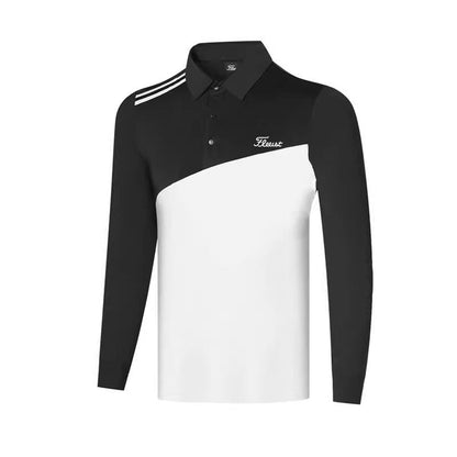 Golf Top | Men's Stand Collar Long Sleeve Performance Shirt