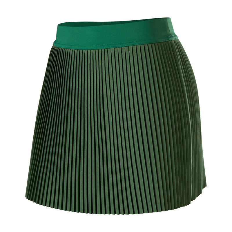 Yoga & Tennis Set - Sleeveless Top with Fixed Cup & Pleated Skirt