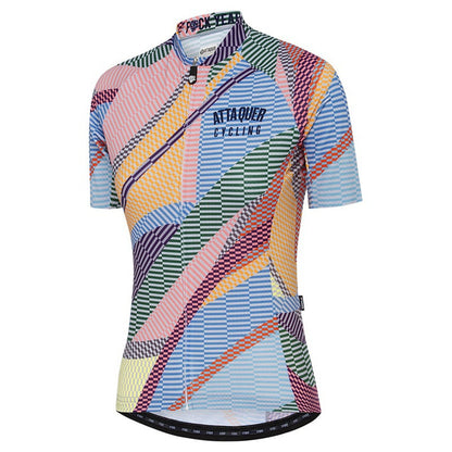 Attaquer Women's Cycling Jersey - Kaleidoscope Print Short Sleeve Top