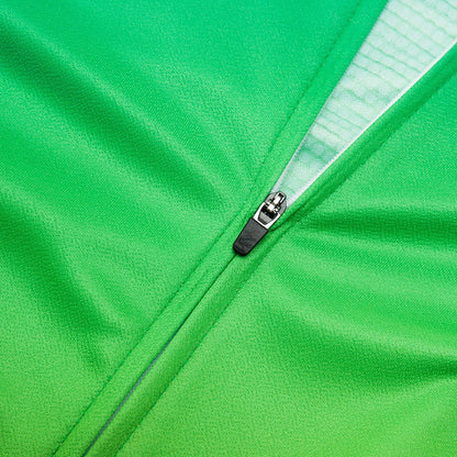Green Gradient Cycling Jersey - Short Sleeve Breathable Bike Top