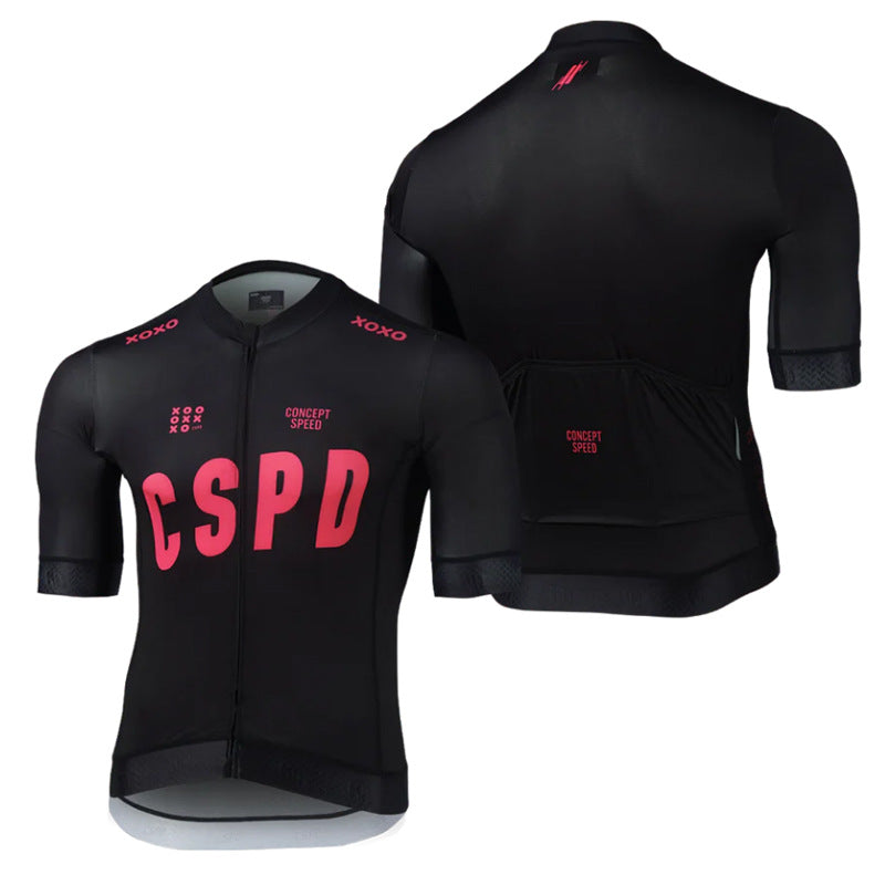 CSPD Men's Cycling Jersey - Milk Silk Slim-Fit Breathable Short Sleeve