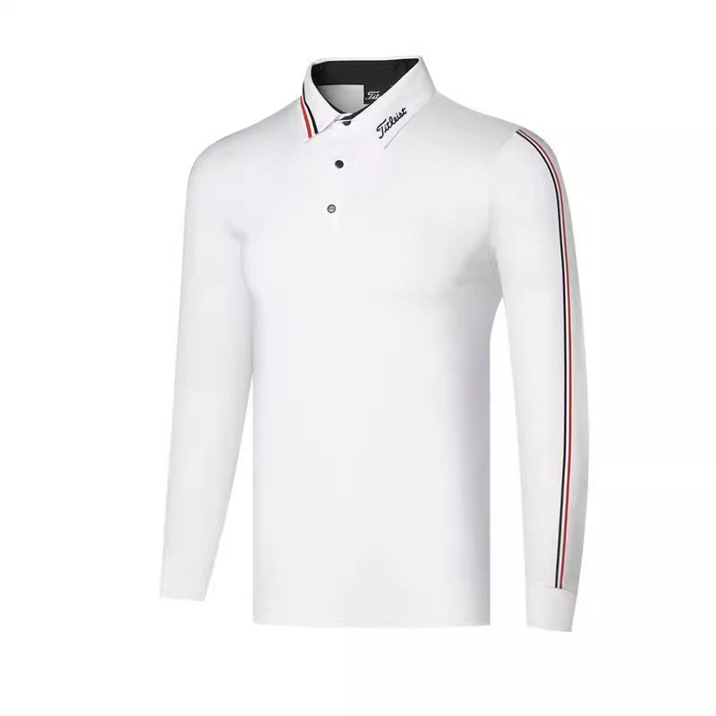 Autumn Men's Golf Polo Shirt - Long Sleeve Breathable Quick-Dry Sports Tee, Loose Fit Athletic Top
