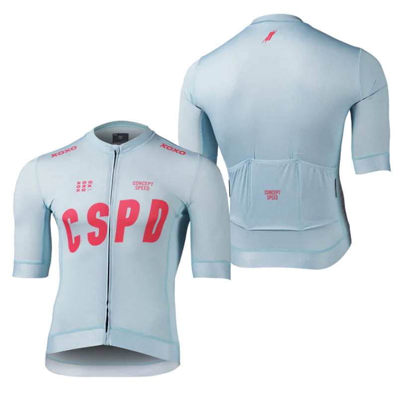 CSPD Men's Cycling Jersey - Milk Silk Slim-Fit Breathable Short Sleeve