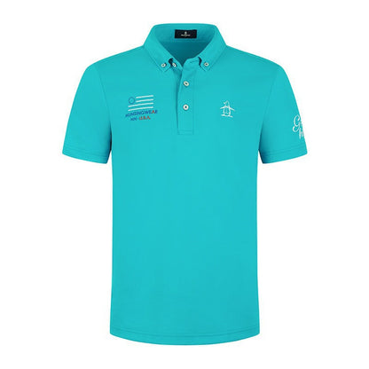 Golf Polo Shirt - Football Inspired Lapel Collar Men's Short Sleeve