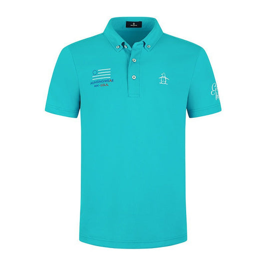 Golf Polo Shirt - Football Inspired Lapel Collar Men's Short Sleeve