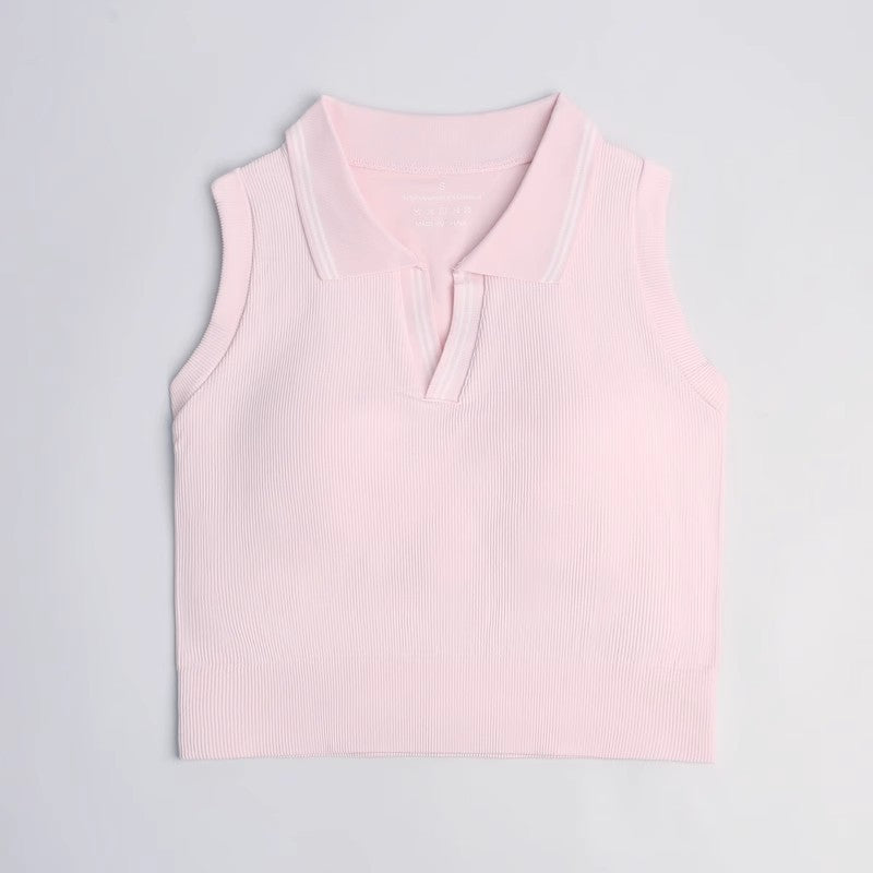 Yoga & Tennis Set - Sleeveless Top with Fixed Cup & Pleated Skirt