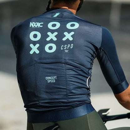 CSPD Men's Cycling Jersey - Milk Silk Slim-Fit Breathable Short Sleeve