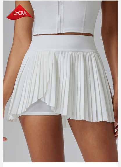 Pleated Tennis Skirt - Women's Anti-See-Through Hip Cover Design