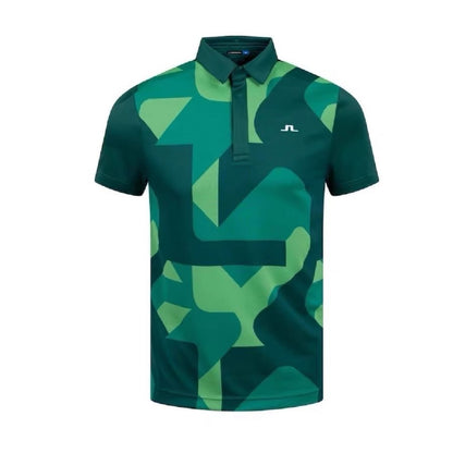 Summer golf jersey men's camouflage short-sleeved POLO shirt golf sports quick-drying perspiration breathable short-sleeved t