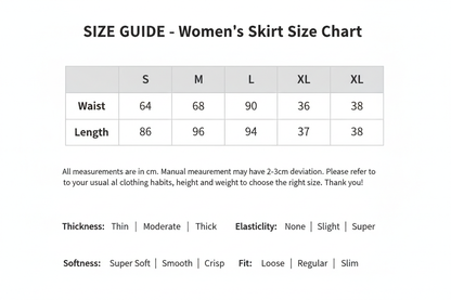 Women's Skirt Size Guide - Size Chart
