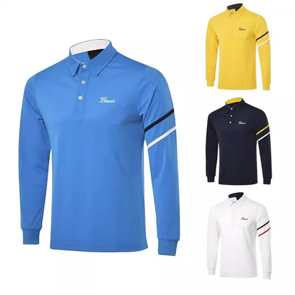 Men's Long Sleeve Golf Polo | Spring/Autumn Performance Top