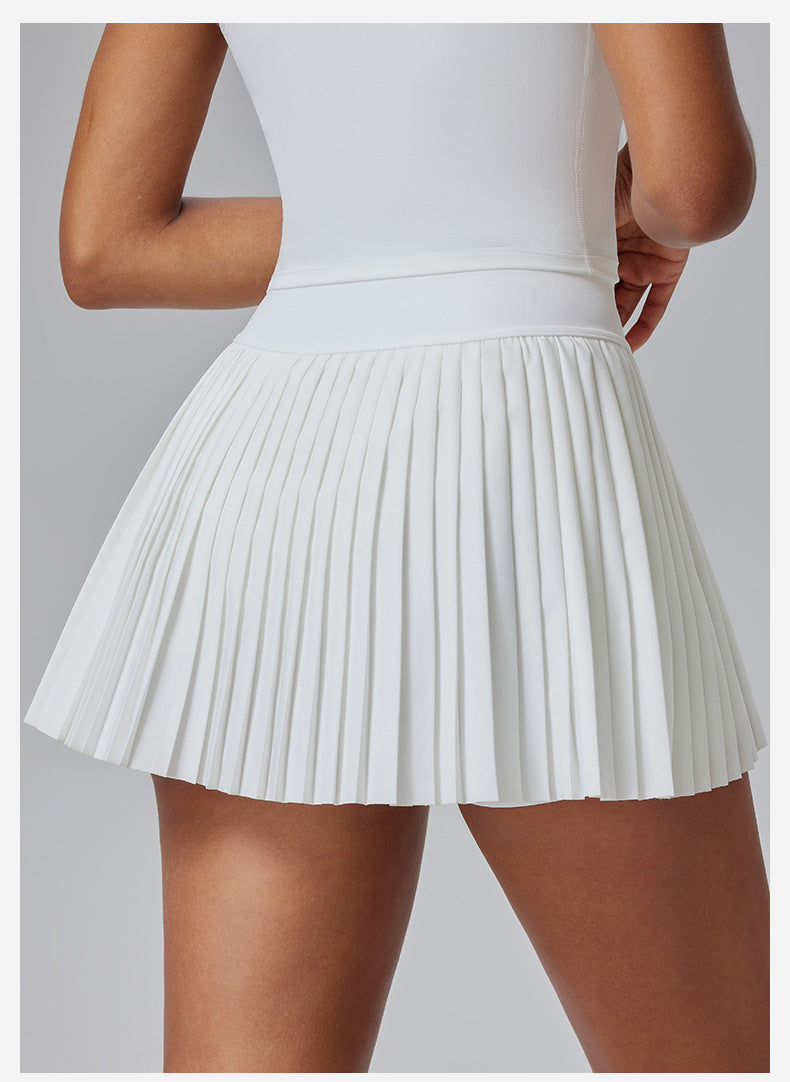 Pleated Tennis Skirt - Women's Anti-See-Through Hip Cover Design