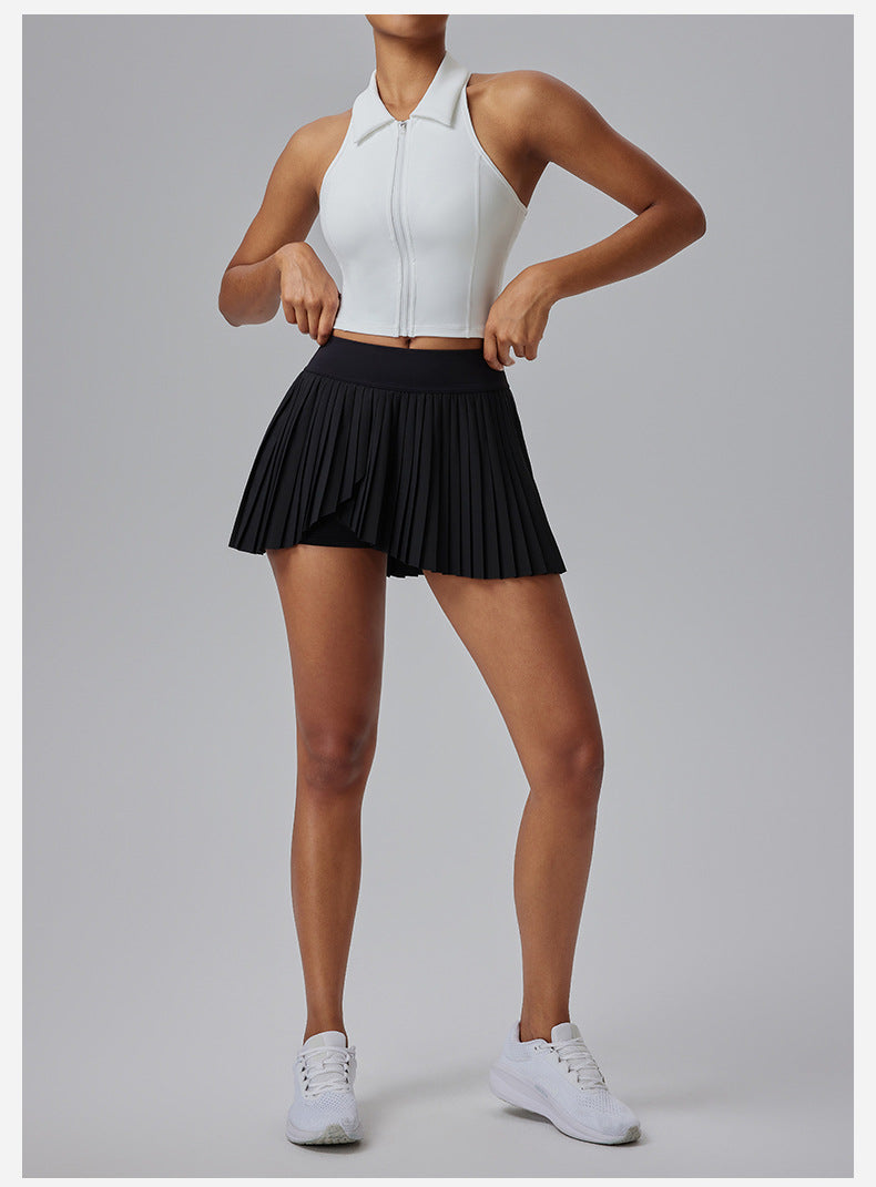 Pleated Tennis Skirt - Women's Anti-See-Through Hip Cover Design