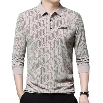 Tit Original Single Men's Golf Clothing Long Sleeve Business Multifunctional Top Fashion GOLF Long Sleeve Polo Shirt
