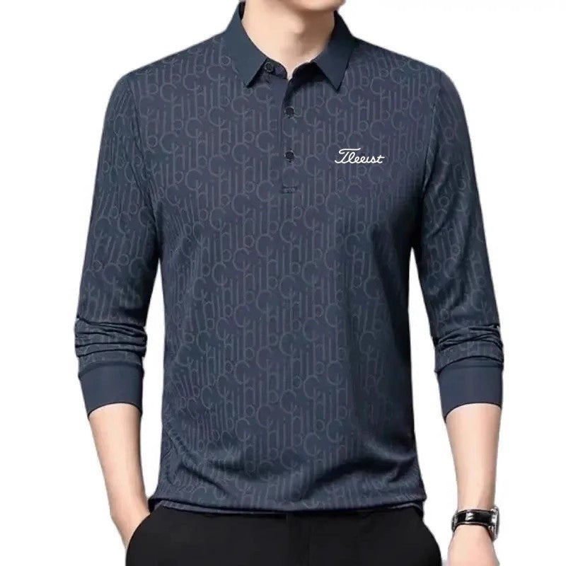 Tit Original Single Men's Golf Clothing Long Sleeve Business Multifunctional Top Fashion GOLF Long Sleeve Polo Shirt