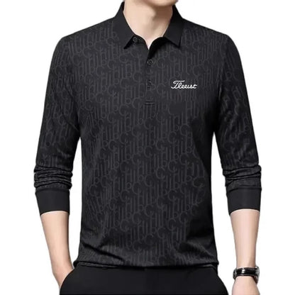 Tit Original Single Men's Golf Clothing Long Sleeve Business Multifunctional Top Fashion GOLF Long Sleeve Polo Shirt