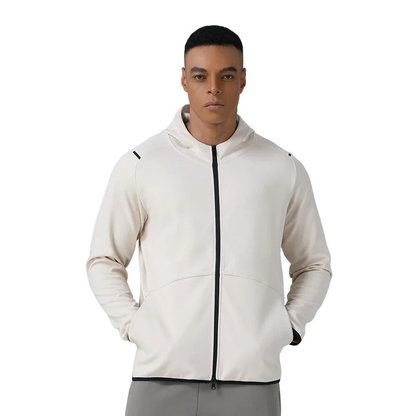 Men's Windproof Sports Jacket - Long Sleeve Hooded Training Zip Front
